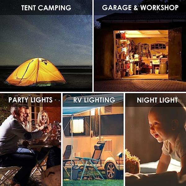 1000LM Small LED Camping Light Bulb USB Interface Dimmable Illuminating