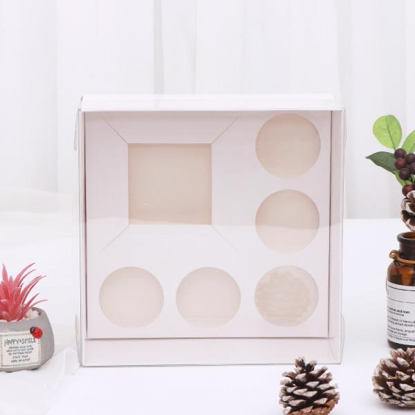 Customization Customized Logo and Size Regular Cupcake Box with Transparent Pet Cover
