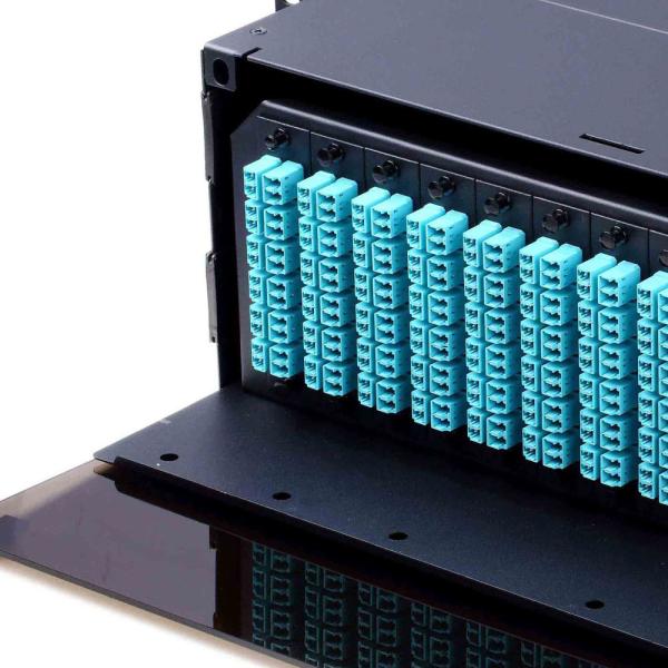 High Density MPO MTP Fiber Patch Panel 288 Port 4U Fully Loaded With LC Duplex Adapter