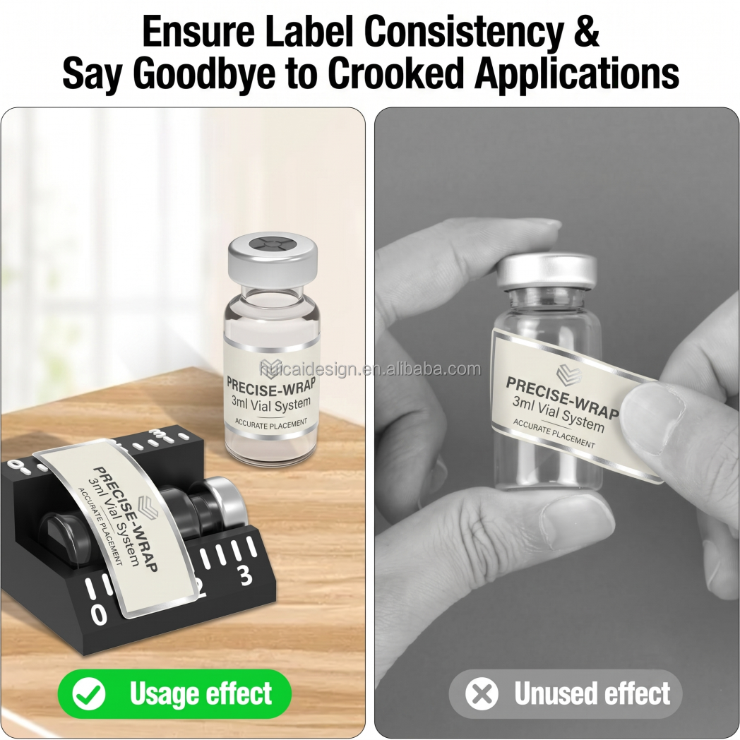 New Laboratory Practical Small Bottle Vial Label Applicator with Precision Scale for Peptide Glass and Plastic Bottles