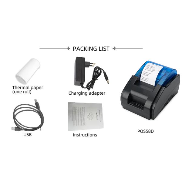 Versatile Wireless 58mm Thermal Printer for Android and iOS System Mobile POS Machine