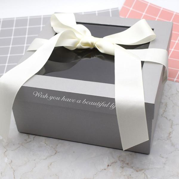 Bow Tie Gift Box / Clear Plastic Cardboard Box With Window Lid Custom Logo