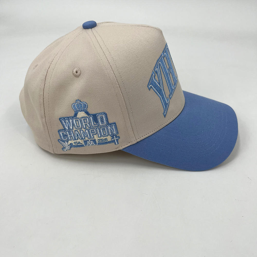 Custom 5 Panel Caps Curved Brim Structured Baseball Cap Custom Embroidery