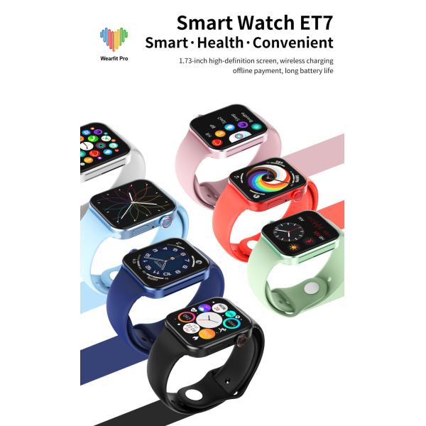 2021 Full-Screen Touch and Long Standby IP67 Waterproof Et7 Smart Watch