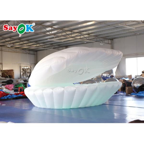 White 3m LED Light Inflatable Shell Model For Wedding Decoration
