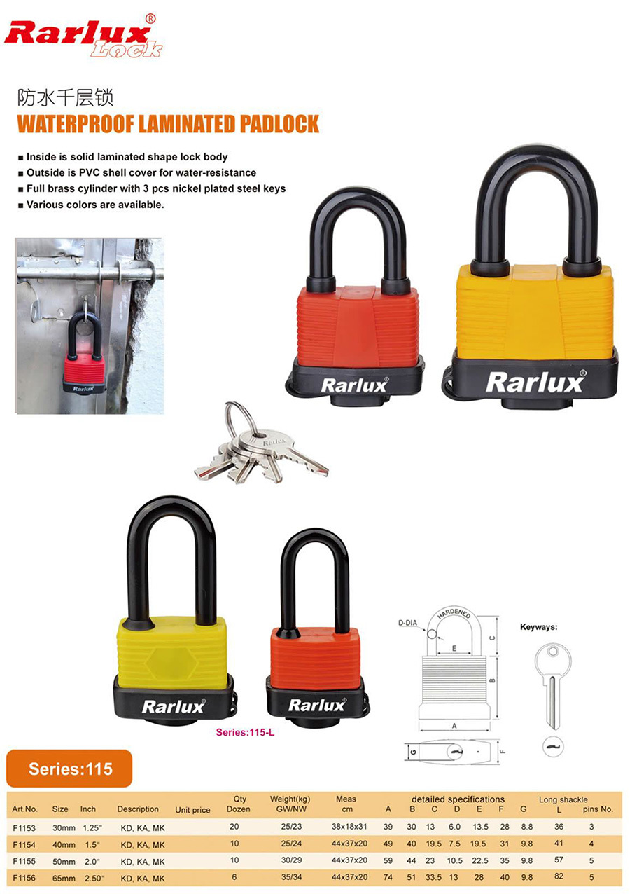 WATERPROOF LAMINATED PADLOCK