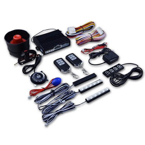 Car PKE alarm system Smart button push start off engine with passwords keyboard