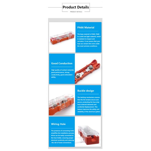 Strength M5 Bolt MIDI ANG ANS Strip Fuse Holder Box for Car Automotive Motorcycle