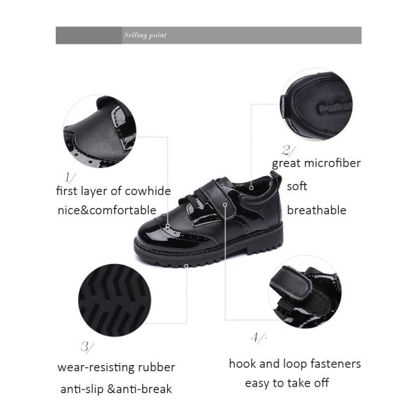 School Uniform Soft Microfiber Toddler Dress Shoes