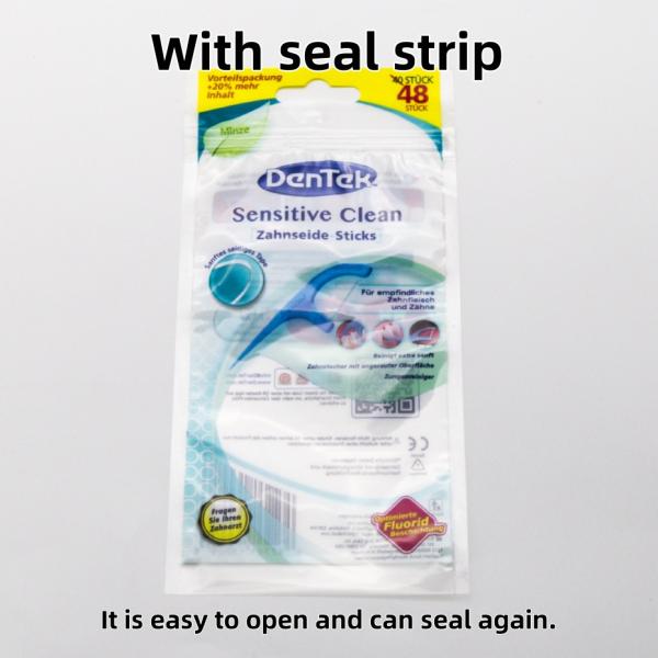 Laminated Material Custom Size Design Plastic Packaging Bag With Logo Printing For Dental Floss Packaging Wholesale.