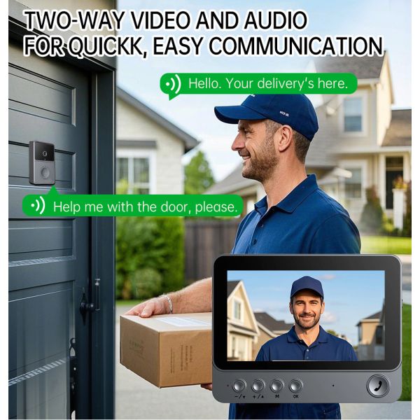 4.3 Inch IPS Smart Home Security Package Auto IR CUT Video Doorbell Camera