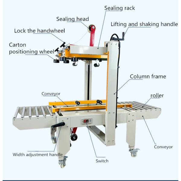 Construction Works Auto Box Taping Carton Sealing Machine with Packaging Material