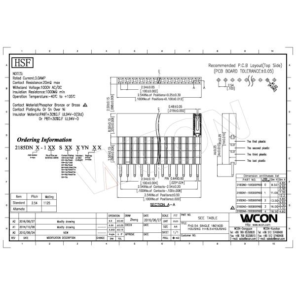 Single Row Pin Header Inline Plastic Board To Board Connector High 8.5 Row Female