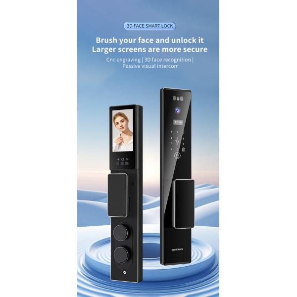 5000Mah Rechargeable Battery Face Door Lock Tuya App With Video Intercom