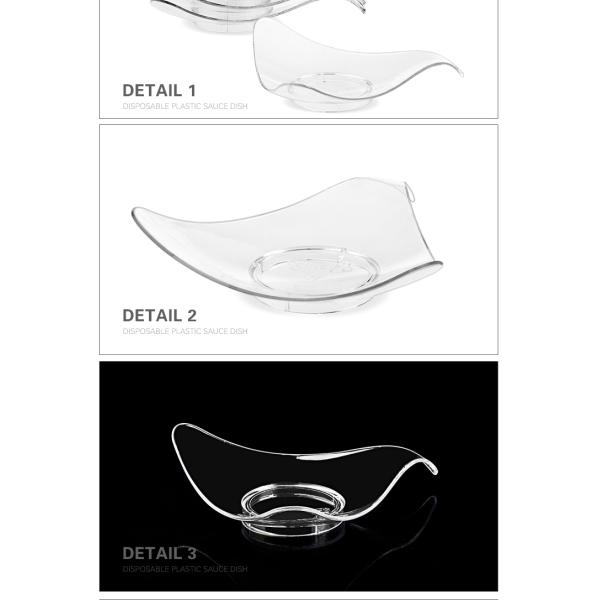 Factory direct disposable plastic tableware Irregular style small sauce dish