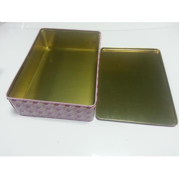 Rectangle Tin Cookie Containers With Cover For Cake / Moon Packing