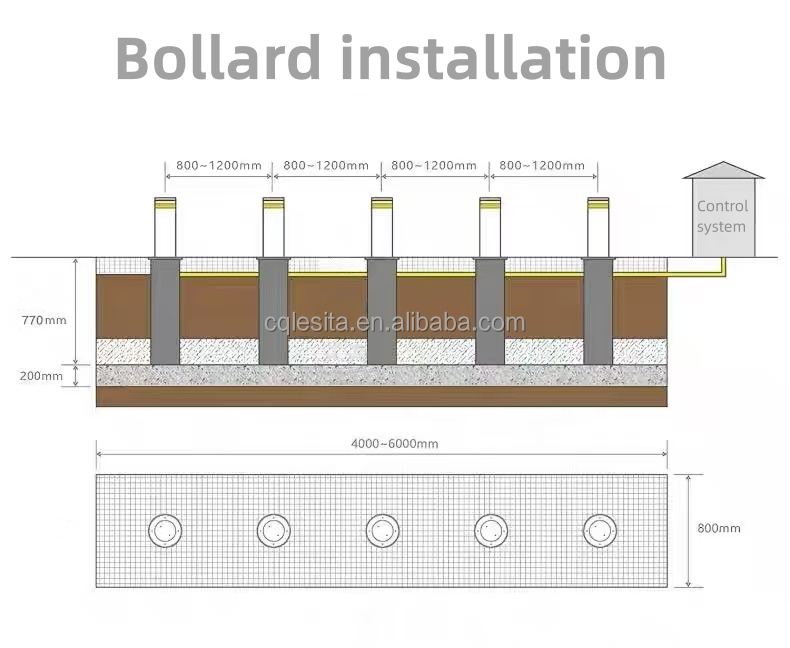 Automatic Retractable Stainless Steel Hydraulic Bollards Modern Intelligent Lifting Column Car Parking Barrier for Villa Outdoor