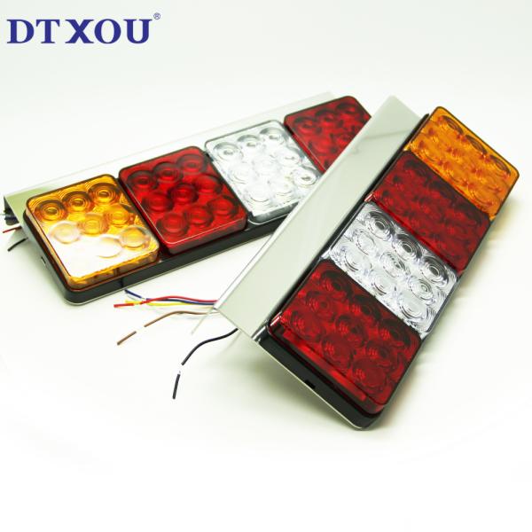 4-hole LED truck tail light Rear Tail Stop Light Indicator Lamp E-mark For Trailer Truck Utes Caravan Lorry Van