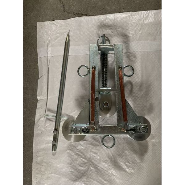 Three-Wheel Grounding Pulley Block with 60-75mm Aluminum Pulley for Line Transmission Stringing