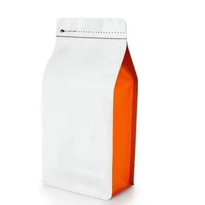 High Barrier Foil Flat Bottom Heat Sealed Beans Packaging Side Zipper Coffee Bags with Valve Bags