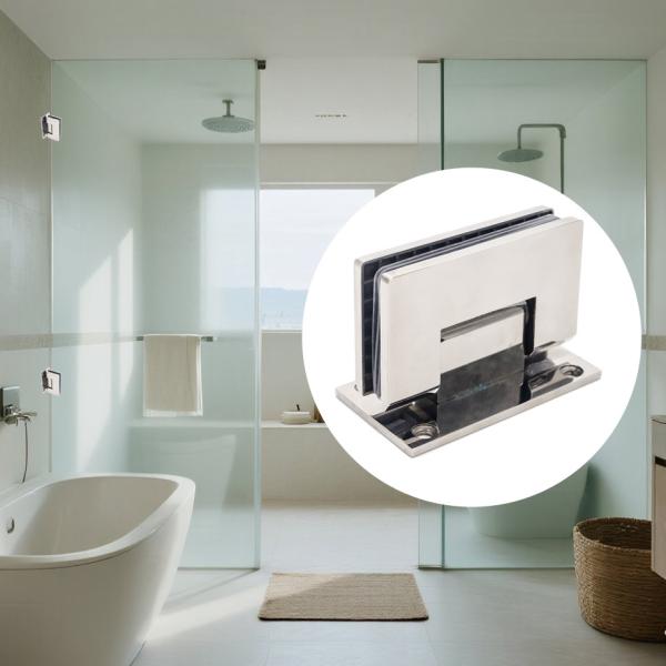 Wall Mounted 90 Degree square Corner Glass Door Hinge Pivot Screen Shower Hinge