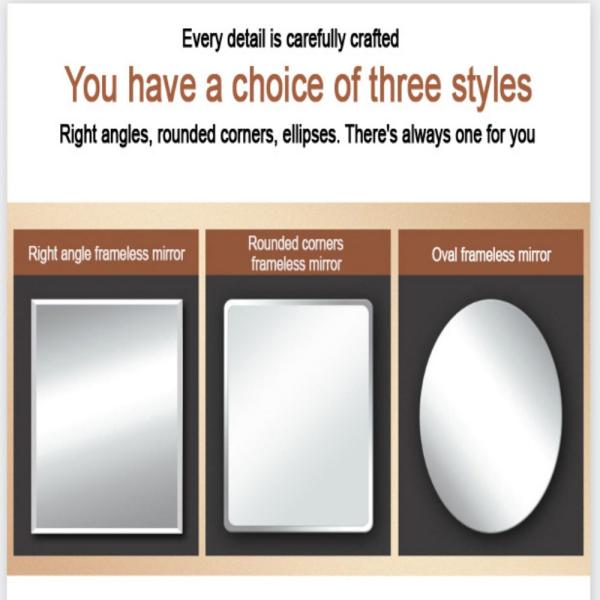 Frameless Square Small Decor Inflatable Ball Wall Mirror for Modern Bathroom Decoration