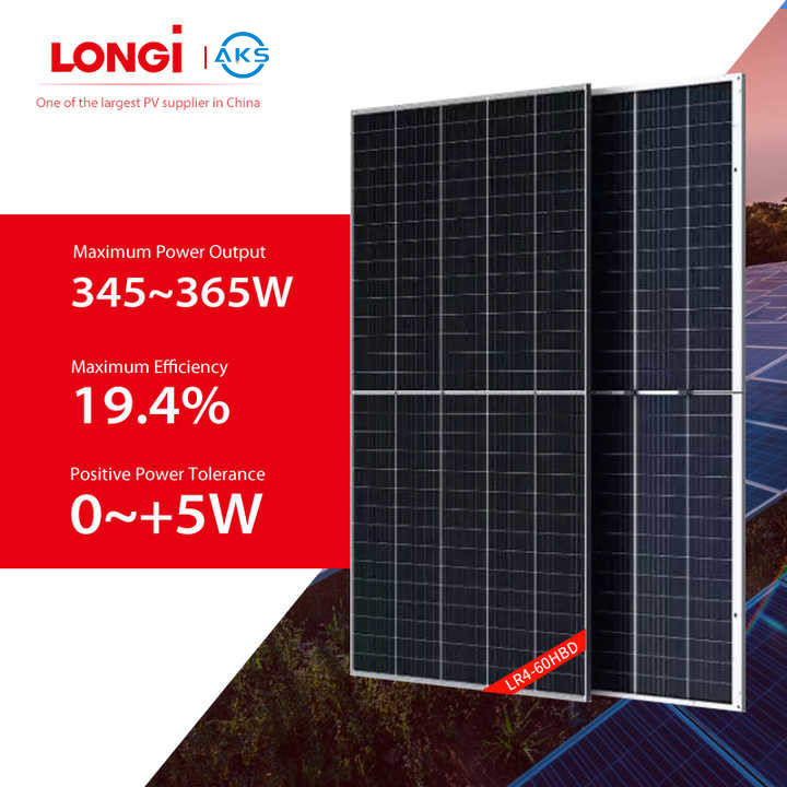 Quality 345w Longi Solar Panel Bifacial 350w 355w 360w 365w Foldable Solar Panel for sale