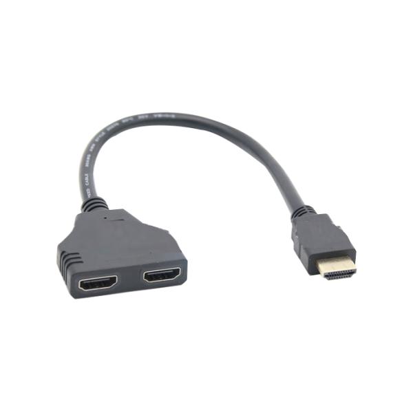 Injection Black 300mm 2 To 1 HDMI Adapter Cable