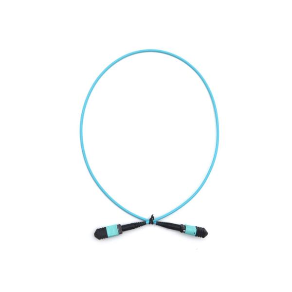 FTTH Telecom MPO Patch Cord Blue 8 Core 12 Core Fiber Optic Cable APC Polishing