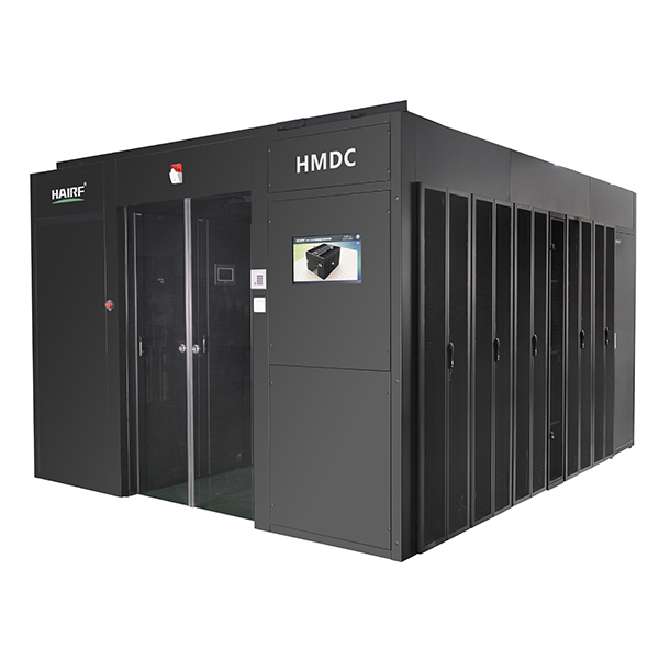 Black 12 Racks Mini Modular Data Center W600mm High Efficiency