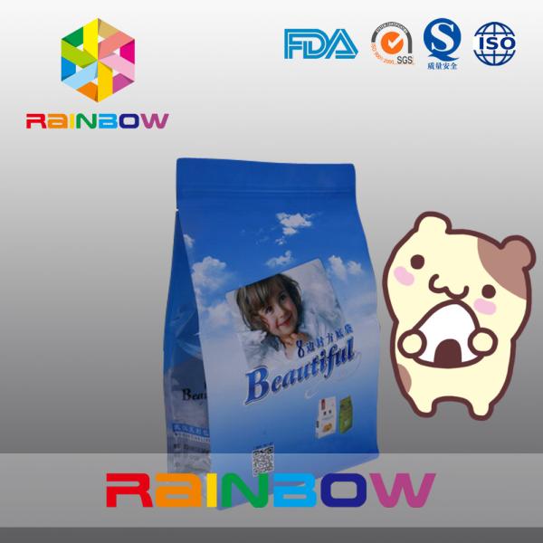 Customized Resuable Snack Packaging Bags With Flat bottom And k
