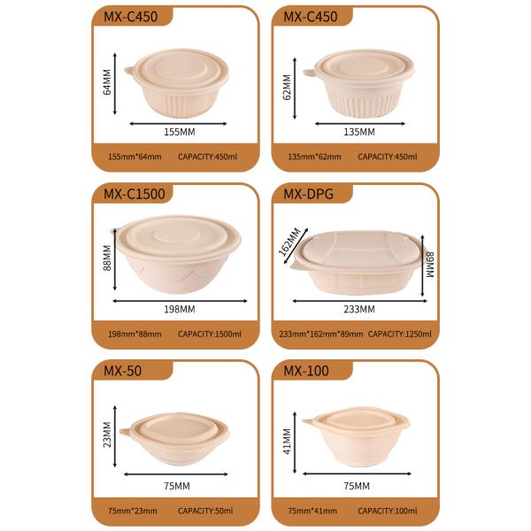 Food Grade Compostable Biodegradable Custom Packaging Biodegradable Salad Containers