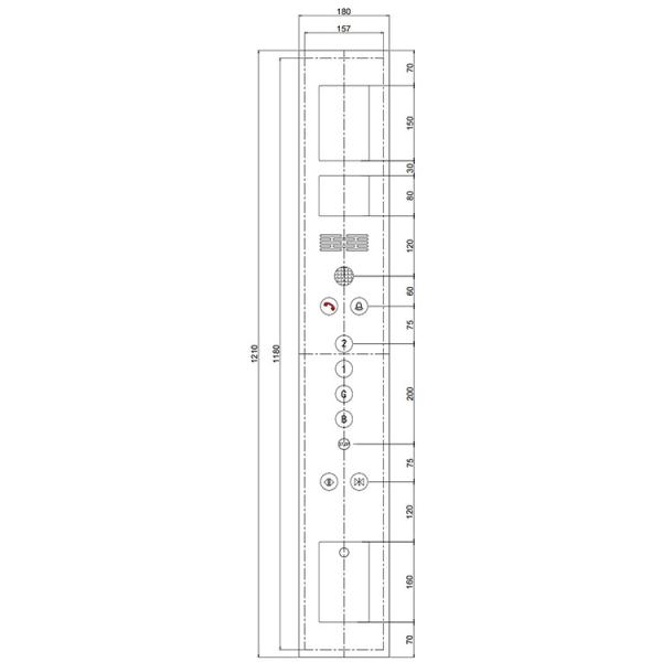 Elevator Cabin Car Control Operating Panel Stainless Steel Cop For Elevator Parts