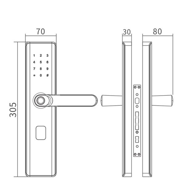 RoHS Tuya Smart Fingerprint Door Lock With Password Memory Card