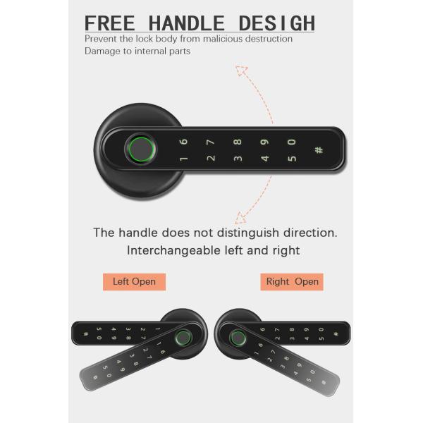 Simple Design Fingerprint Smart Lock Keyless Tuya App Lock For Home Security