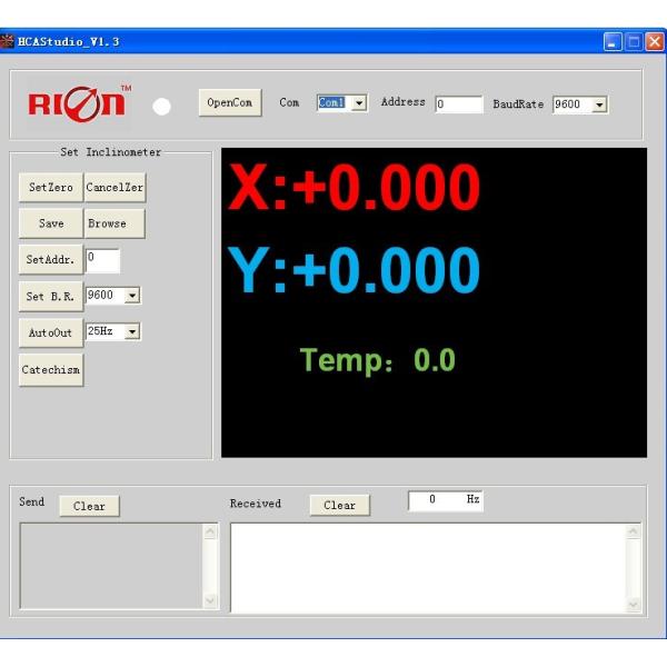 High Accurate tilt angle Analog Inclinometer Temperature Output RION
