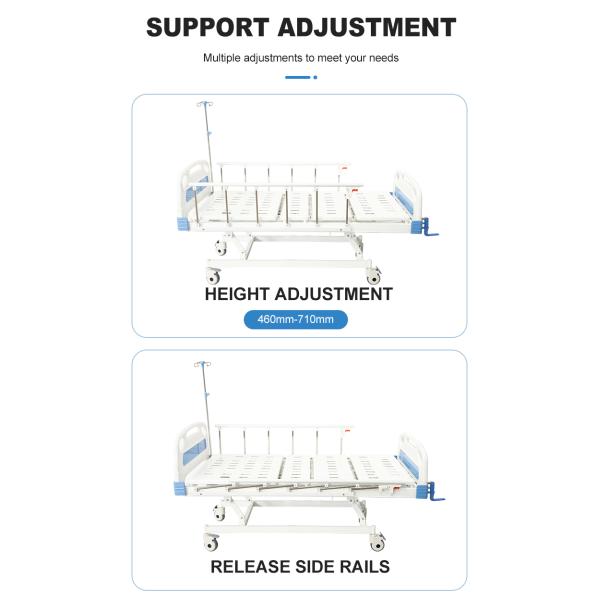 MN-MB003 Multifunctional 3 Crank Manual Five Function Bed with ABS Head/Foot Board