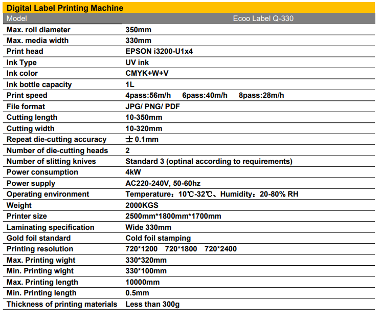 Ecoo IQ-330 Label Printing and Cutting Integrated Machine