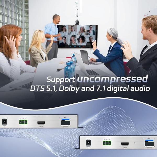 4K HDMI Extender Over Fiber Optical Support Protocol HDMI2.0 Bandwidth Bandwidth 10KM Range For Seamless Video Transmission