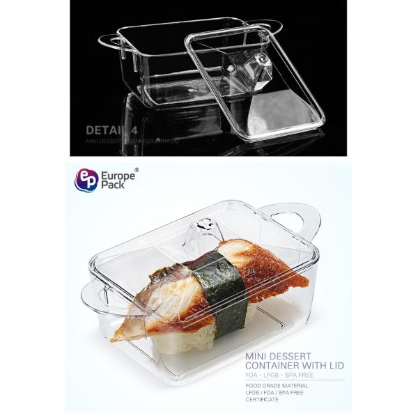 Wholesale quality disposable dessert tableware 70ml small food container with lid