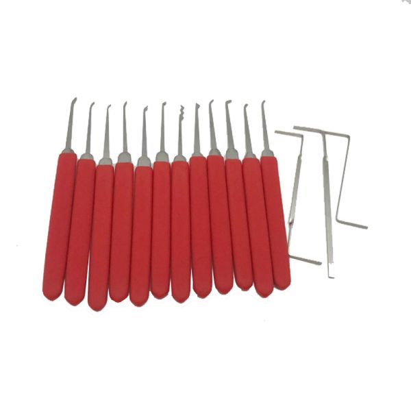 Stainless Steel Lock Pick Set 15 Pcs with Mechanical Feedback Analysis for Locksmith Tools