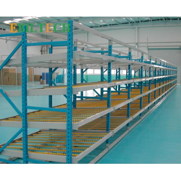 Mobile Gravity Carton Flow Roller Track Racking Large Load Capacity Storage