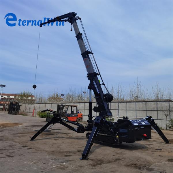 Versatile 3 Ton Spider Crane with 360 Degrees Slewing Angle and Diesel Engine AC Motor
