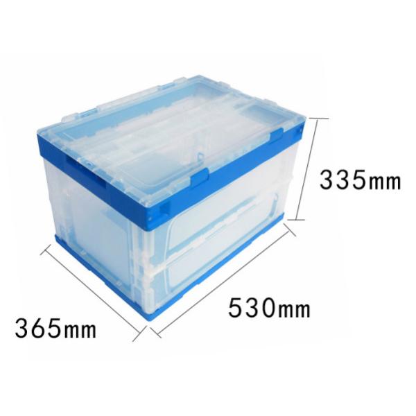 530*360 mm Collapsible Plastic Totes / Foldable Plastic Storage Bins
