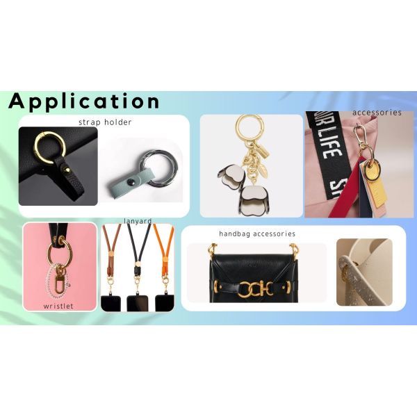 19mm Zinc Alloy Spring Round Circle Carabiner Spring O Ring Loop Keychain Accessories