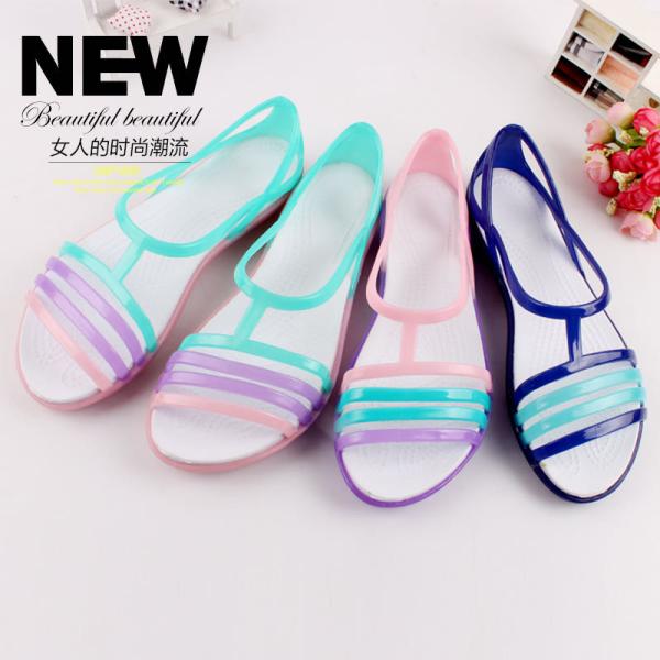 Ladys Tpu Upper Open Toe Eva Wedge Sandals