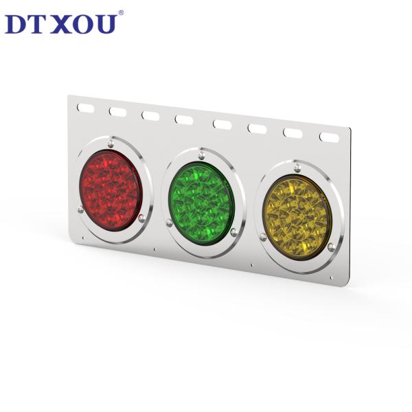 Customizable 3 Hole Mounting Brackets for 4 Inch Round Tail Lights in Stainless Steel