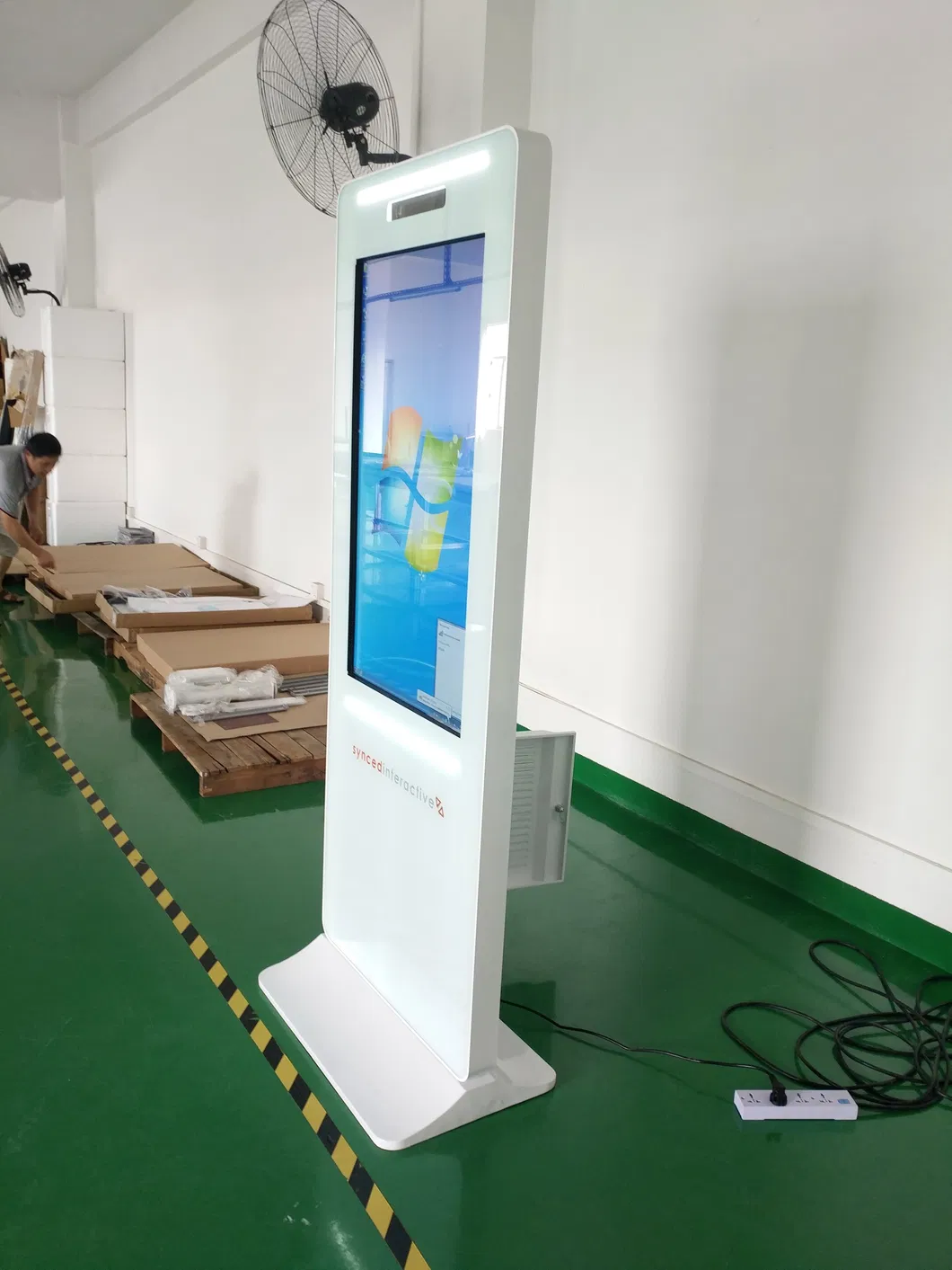 55inch Floor Standing Double Sided Touch Screen Kiosk Built in PC Windows OS