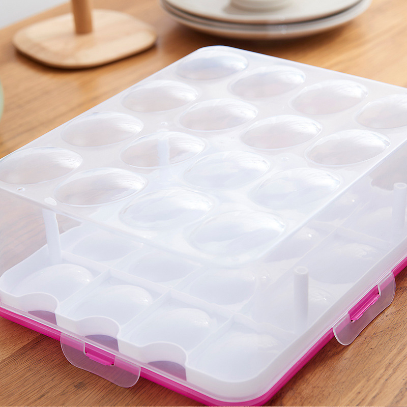 Double Plastic Egg Box Dust-proof Design for Efficient Egg Storage in Refrigerators