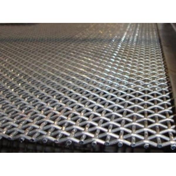 Plain Vibrating Screen Crimped Woven Wire Mesh 5mm With Hooks